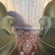 Paire de fauteuils crapaud style Napoléon III velours bicolore