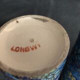 Pair of 19th-century roll vases in Longwy enamels