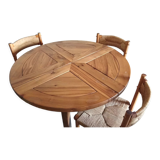 Round table regain in solid elm