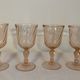 Pop-up Christmas 2022 - Series of 4 wine glasses in vintage pink glass