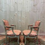 Paire de fauteuils cabriolets style Louis XV