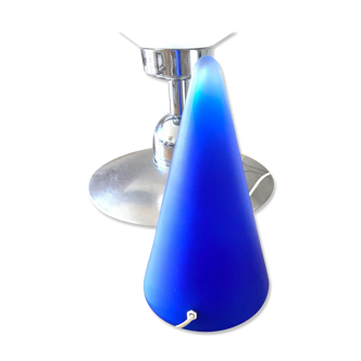Lampe Teepee Bleu 33 Cm  luminaire light vintage design Cône Tipi Verre