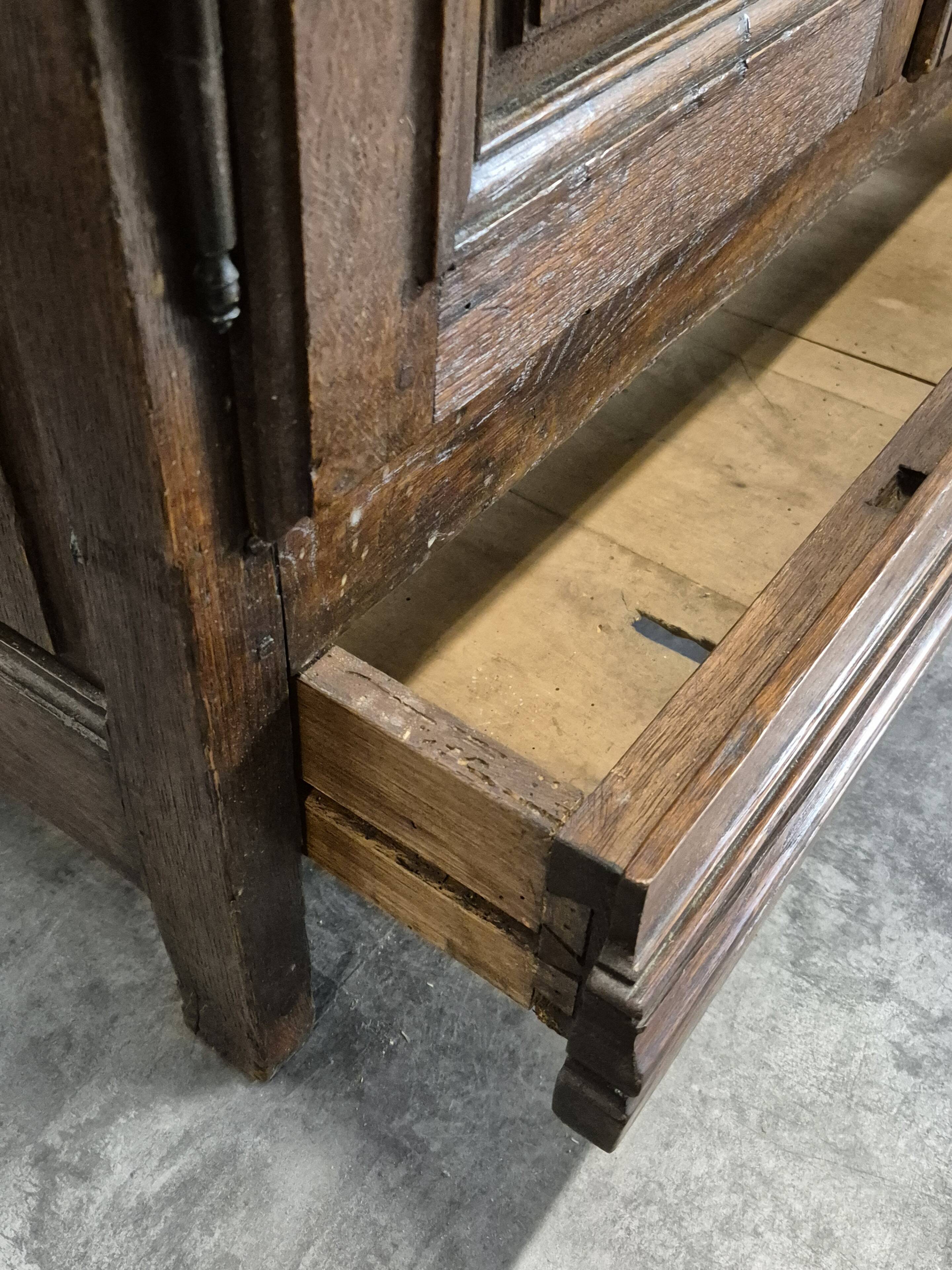 Small oak community cupboard