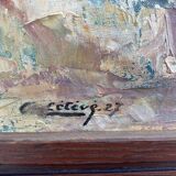 Old painting 1927 landscape