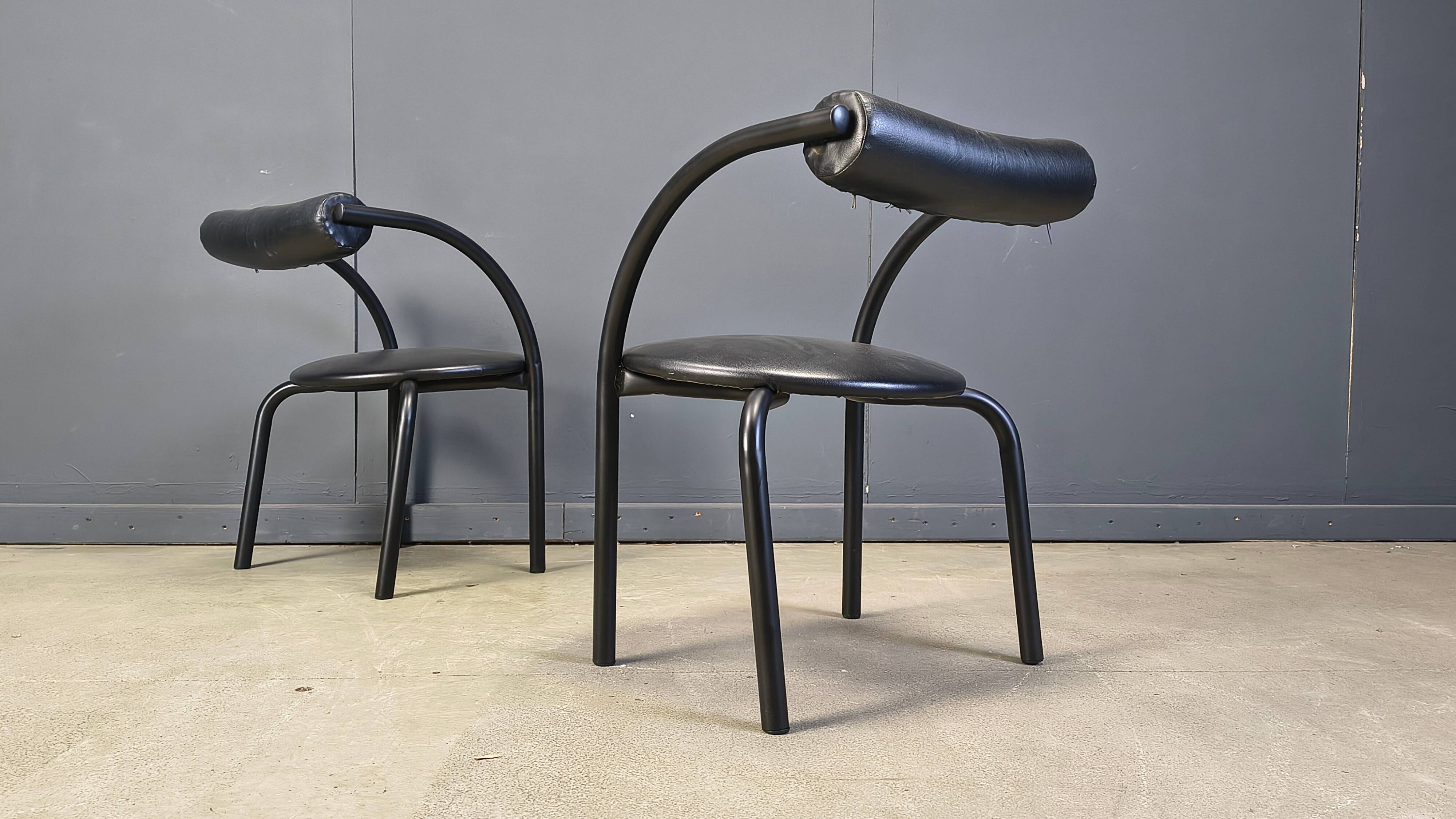 Postmodern dining chairs, 1980s, set of 4