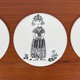 Mid-century ceramic coasters by Bjørn Wiinblad, 1960s, set of 5.