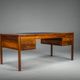 Danish executive desk in rosewood with black leather inlay from Søren Willadsen Møbelfabrik, 1960s