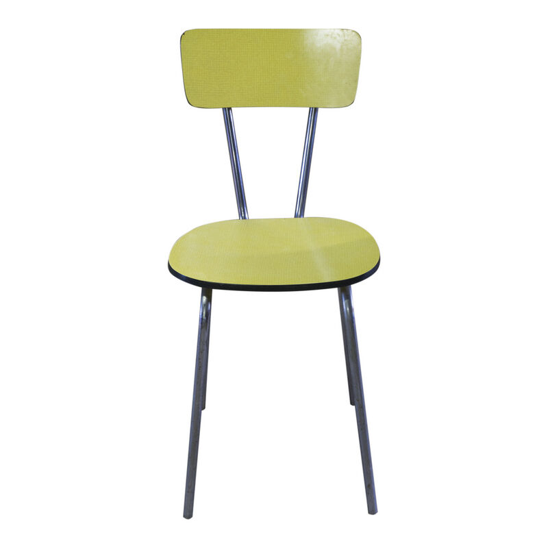 Ensemble de quatre chaises en formica coloré années 60