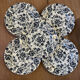 Blue floral earthenware dessert plates