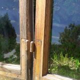 Lot of 4 oak windows H141xL112/117cm old small panes