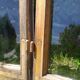 Lot of 4 oak windows H141xL112/117cm old small panes