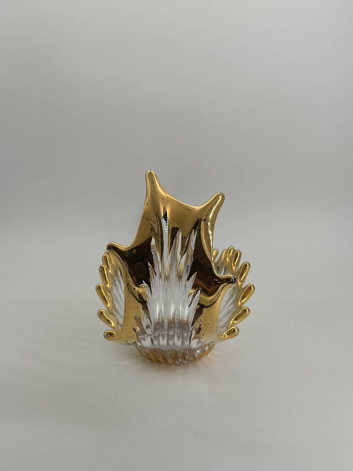 Old Bayel golden crystal vase or fruit bowl
