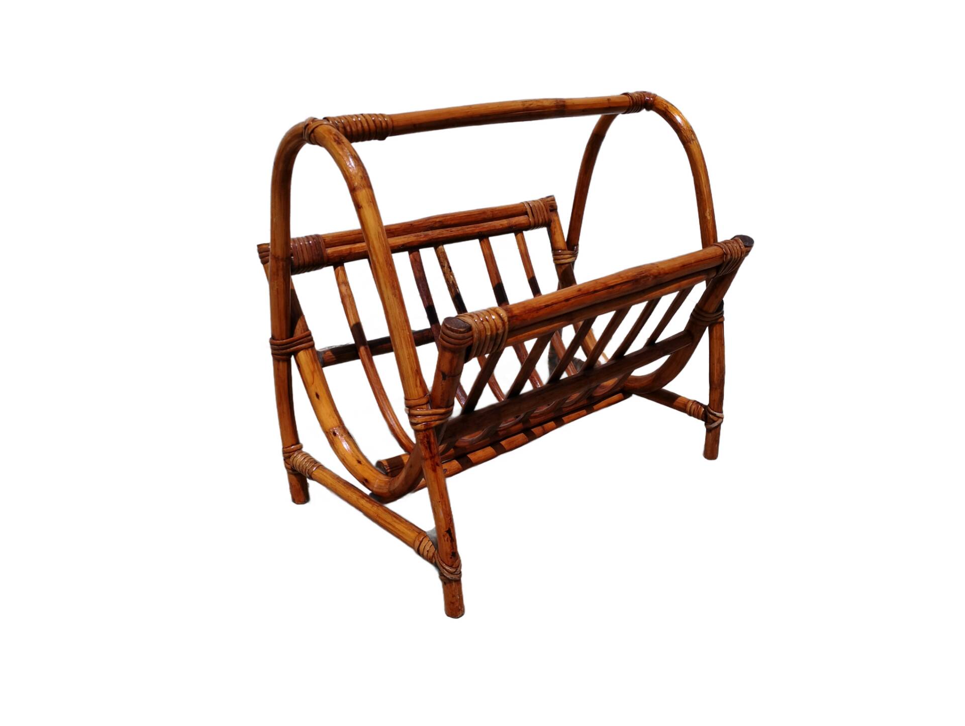 Rattan magazine rack