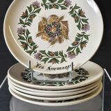 6 cheese plates in earthenware from Gien in good condition.