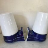 Pair of ceramic and opaline IFÖ sconces