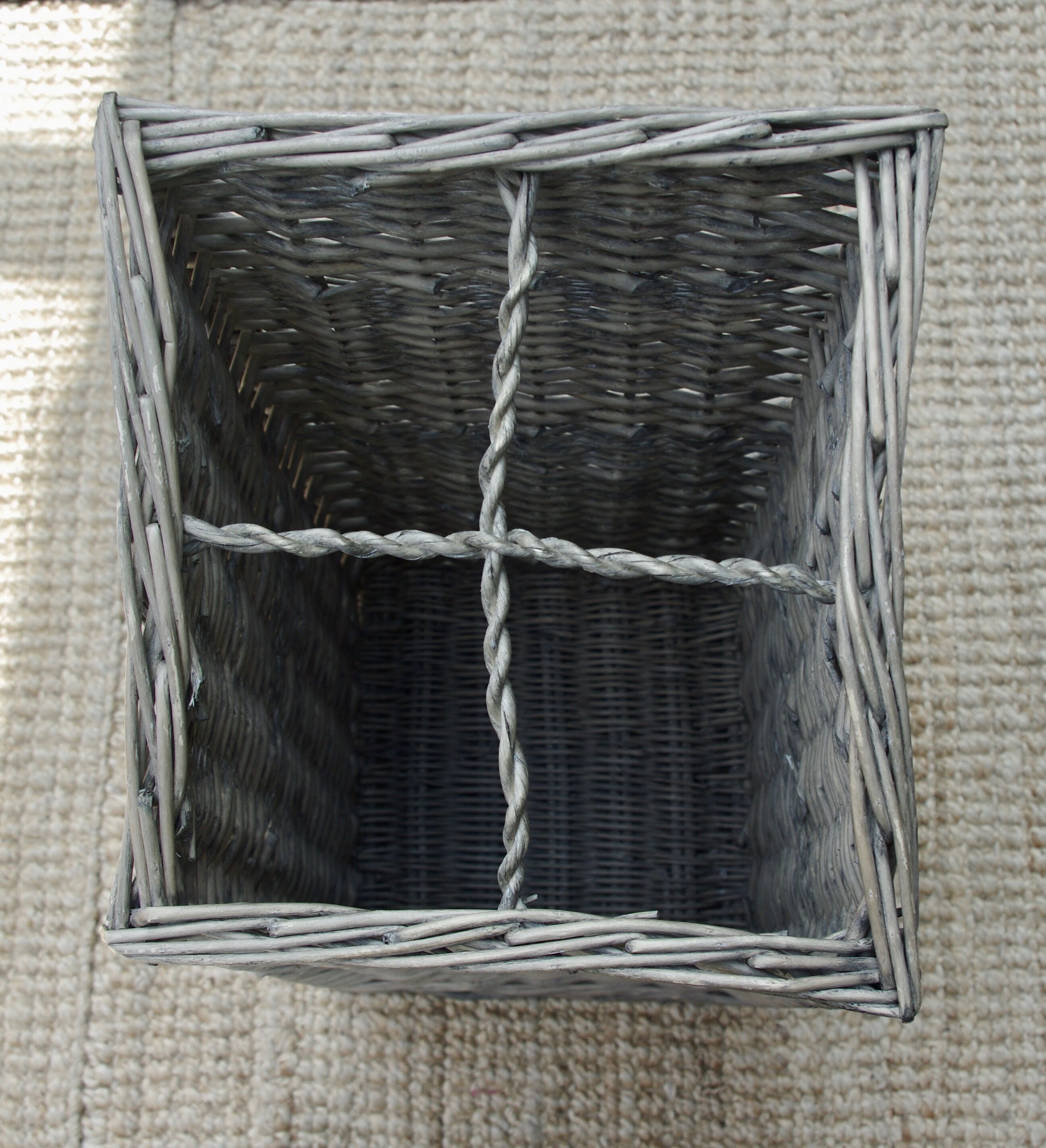 Umbrella rattan white grey