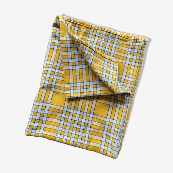 Yellow plaid cotton tablecloth ☐ 140 x 175 cm