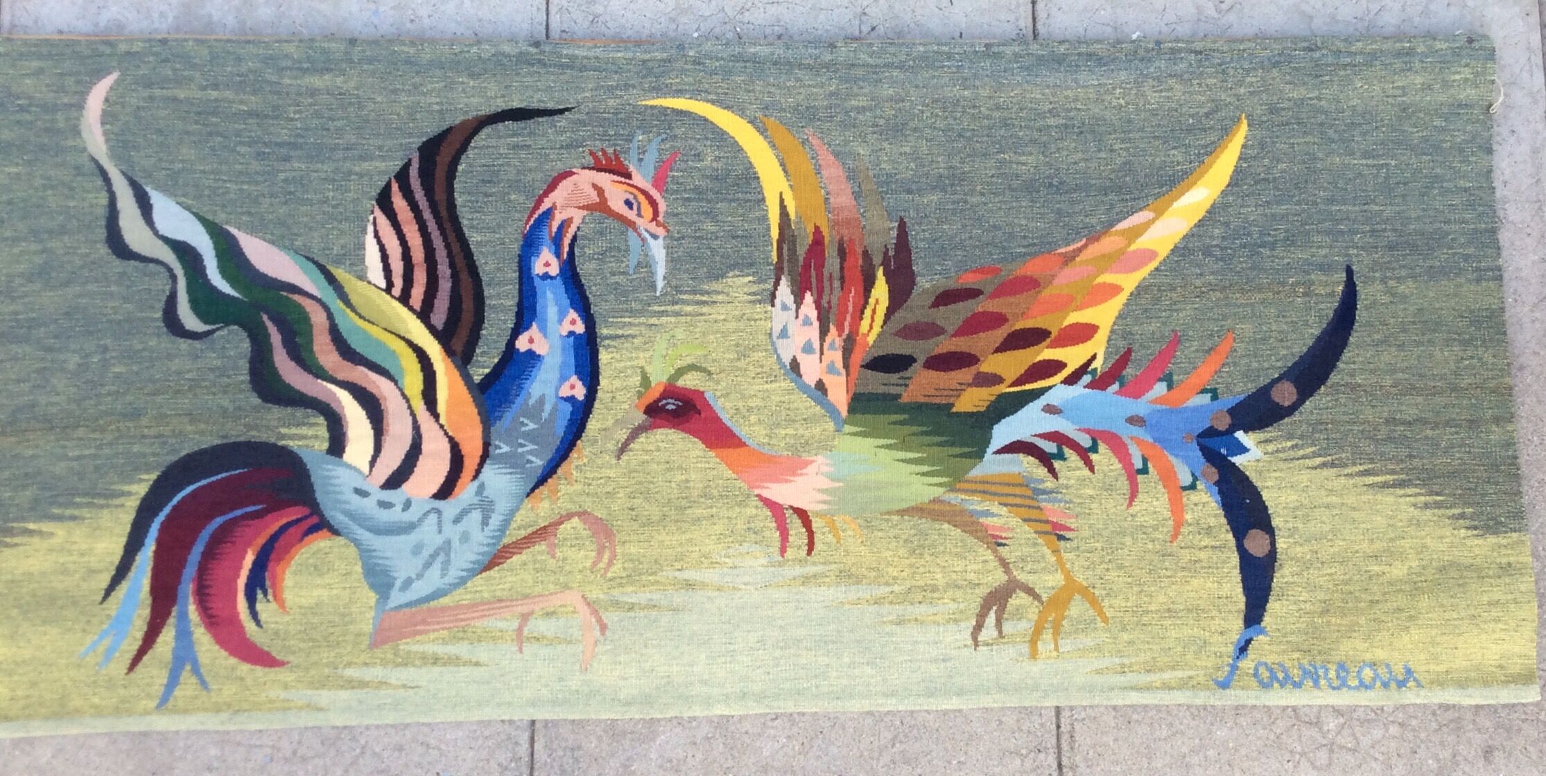 Aubusson tapestry signed and numbered
