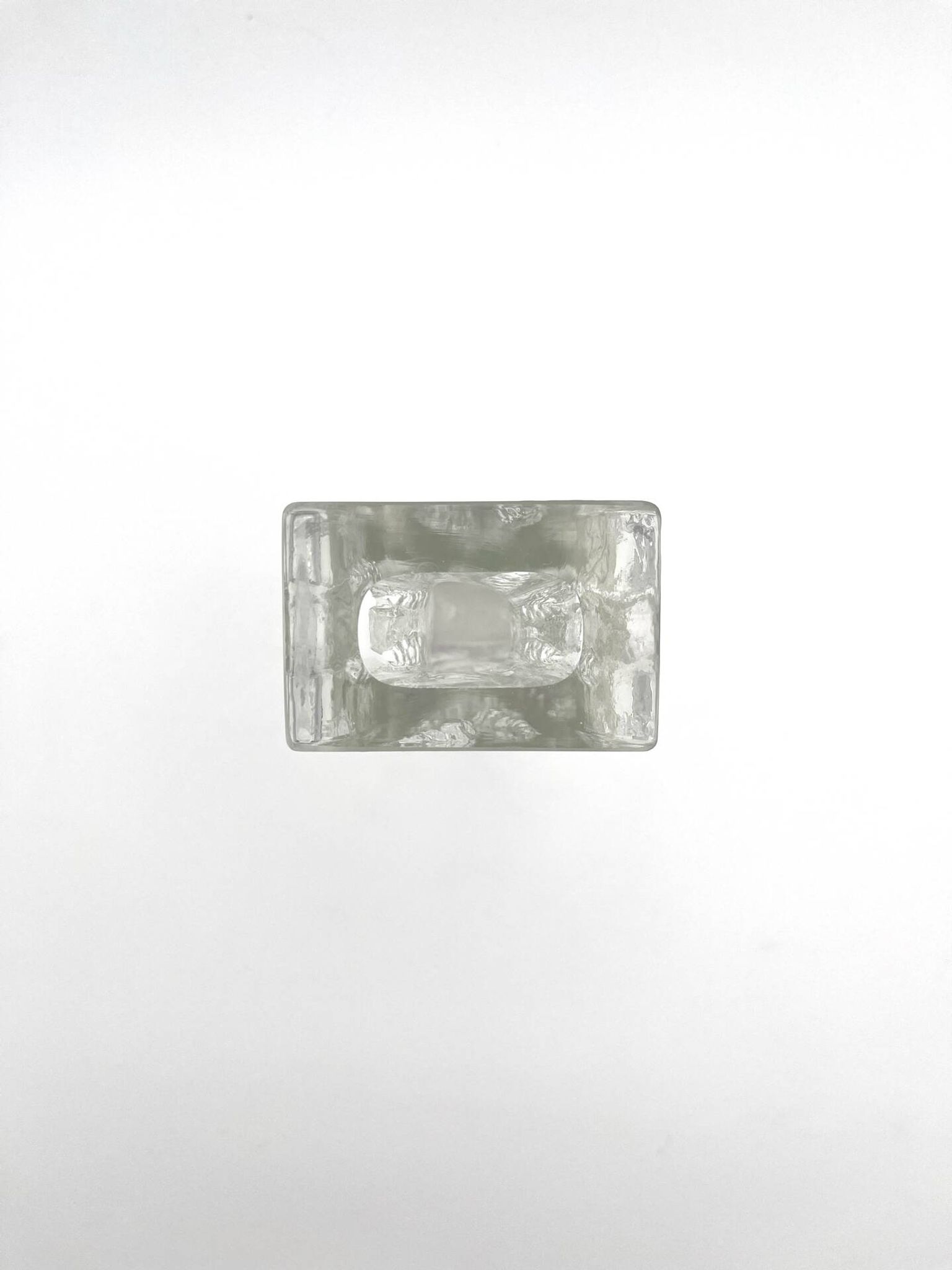 Brutalist Vase Ingrid Glashütte 3085 Transparent Glass 70s
