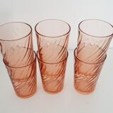 Set of 6 rosaline arcoroc glasses - vintage