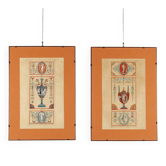 Gravures anciennes signées Michelangelo Pergolesi, vases, XVIIIe siècle