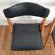Set of 2 folding chairs in wood and skai