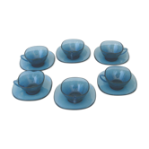 VERECO Coffee Set - Vintage Blue - 6 cups and 6 under cups