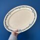 Set of 2 oval dishes, Longchamp ironstone, Denise model, blue flower.