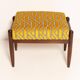 Mid Century GFM pair of stools in yellow jacquard by Casamance, E. Homa, 1960s
