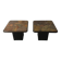 Pair of vintage Kneipp side tables with sculptural tops in mixed materials, 1970s
