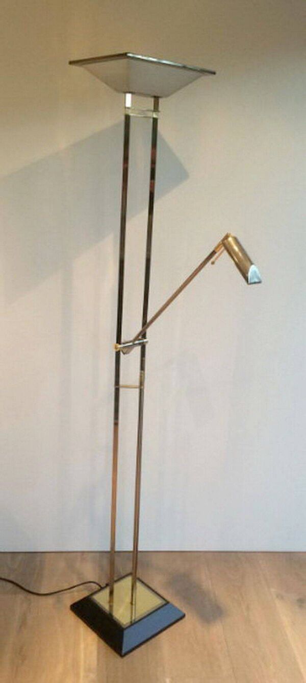 Lampe de parquet patine canon de fusil et laiton