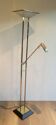Floor lamp with gunmetal patina and brass