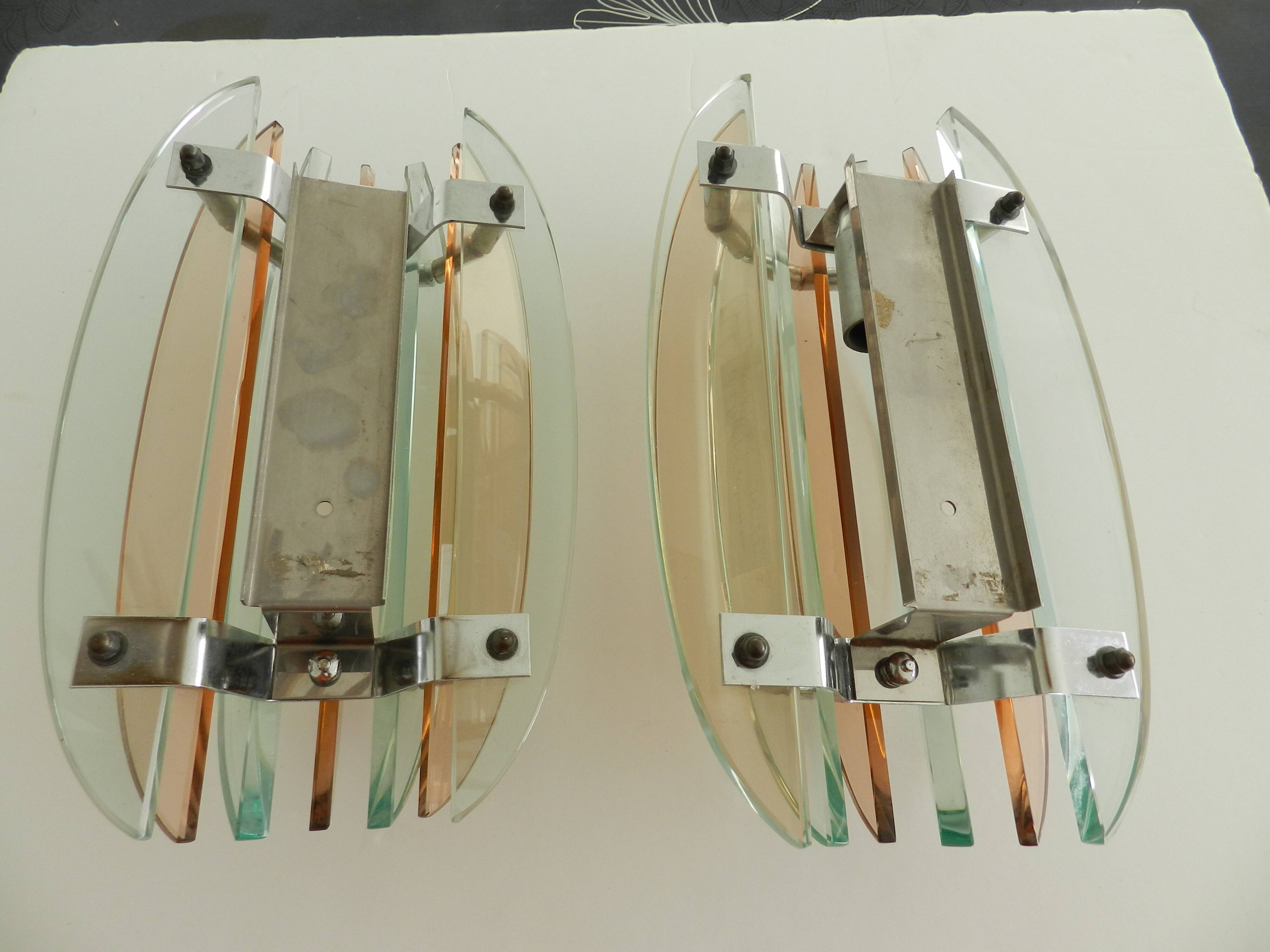 Pair of Murano glass wall sconces from the 1970s.