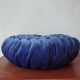 Round pleated velvet cushion