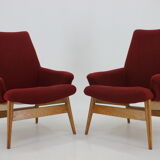 1960s Pair of Miroslav Navratil lounge Chairs, Czechoslovakia