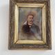 Portrait, photographie, ambrotype, peint à la main, XIXème, signé EV, daté 1881, verre bombé