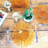 Lot of 12 sunflower plates - 1970