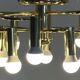 Brass suspension Mid-century 10 arms by Honsel Leuchten