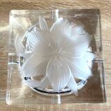 Large Solid Crystal Ashtray France JG Durand Modern Design Art Deco Loft