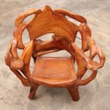 Robust armchair made of recycled wood