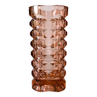 Thick pink glass vase, Windsor Rosaline Luminarc model
