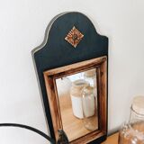 Wooden and black mirror