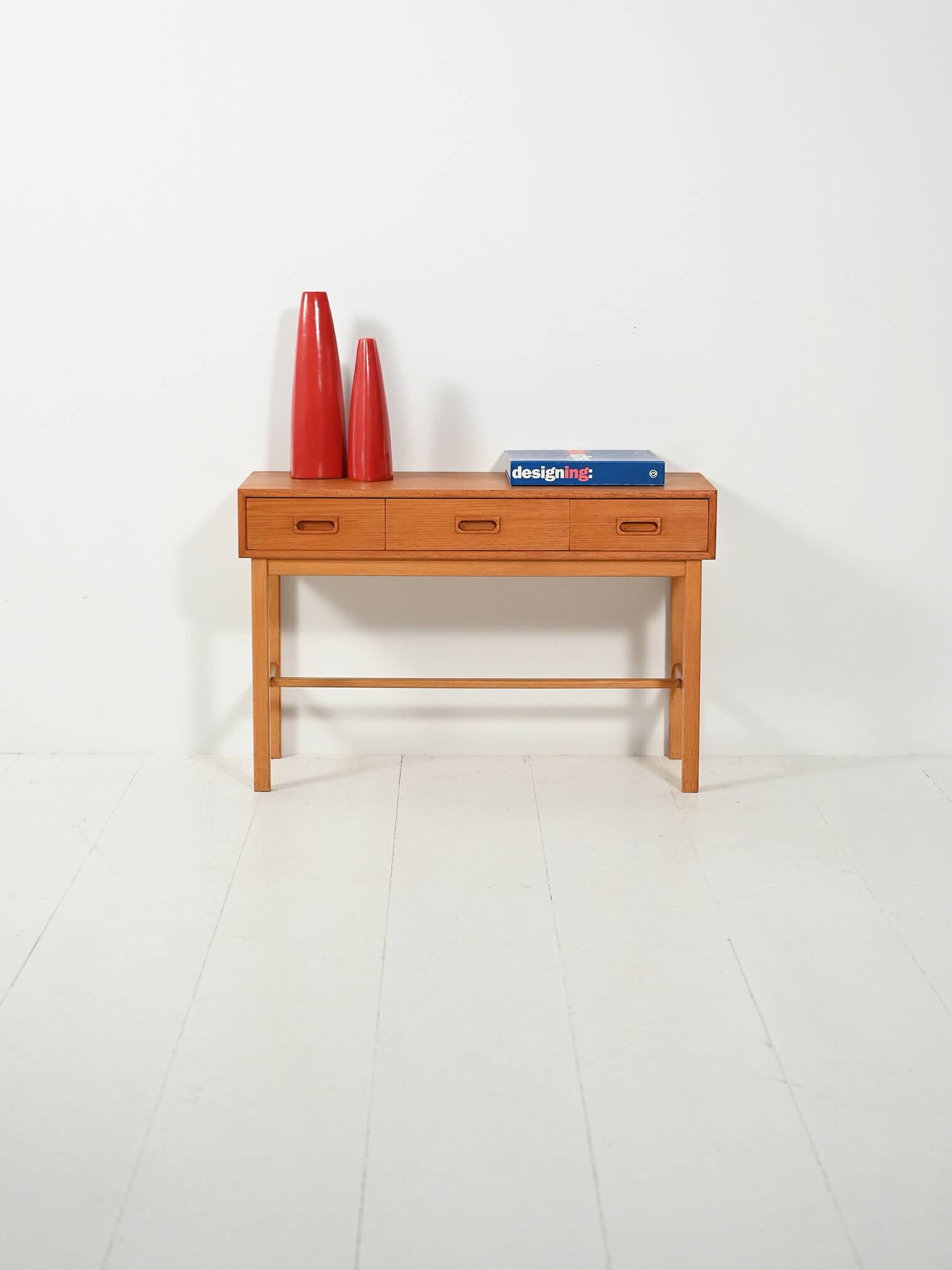 Swedish entryway cabinet in teak and oak