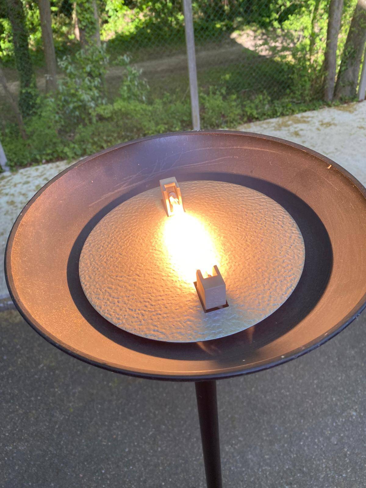 Vintage black halogen floor lamp with dome shade