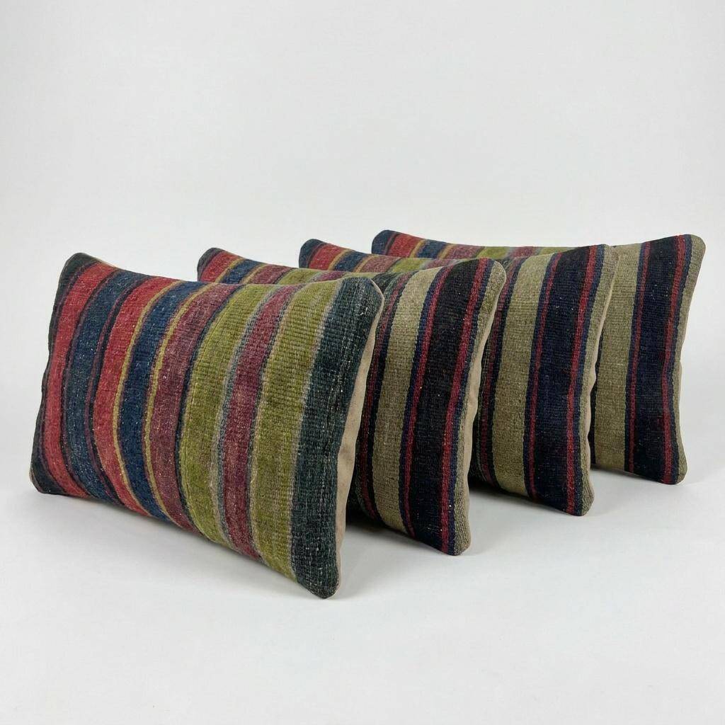 Set of 4 vintage kilim cushion covers 41x61 cm