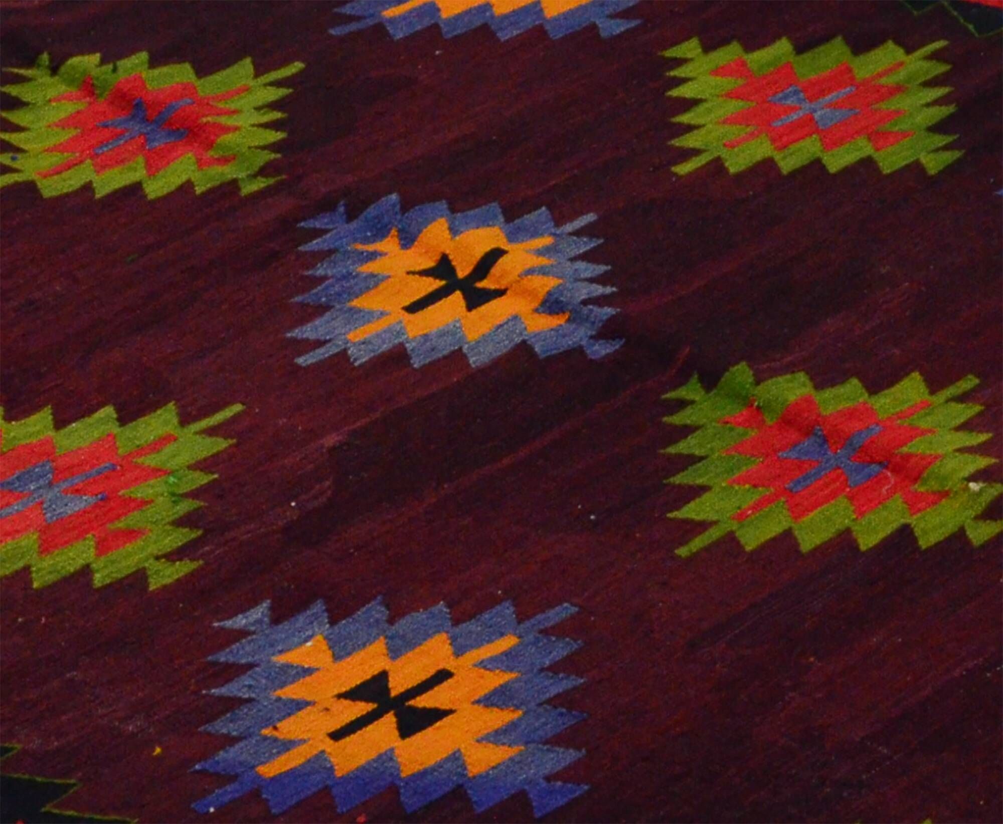 Turkish Kilim Yuruk Vintage 175x315 cm Geometric Red Green Purple
