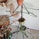 Retro metal and glass merchant shelf -
