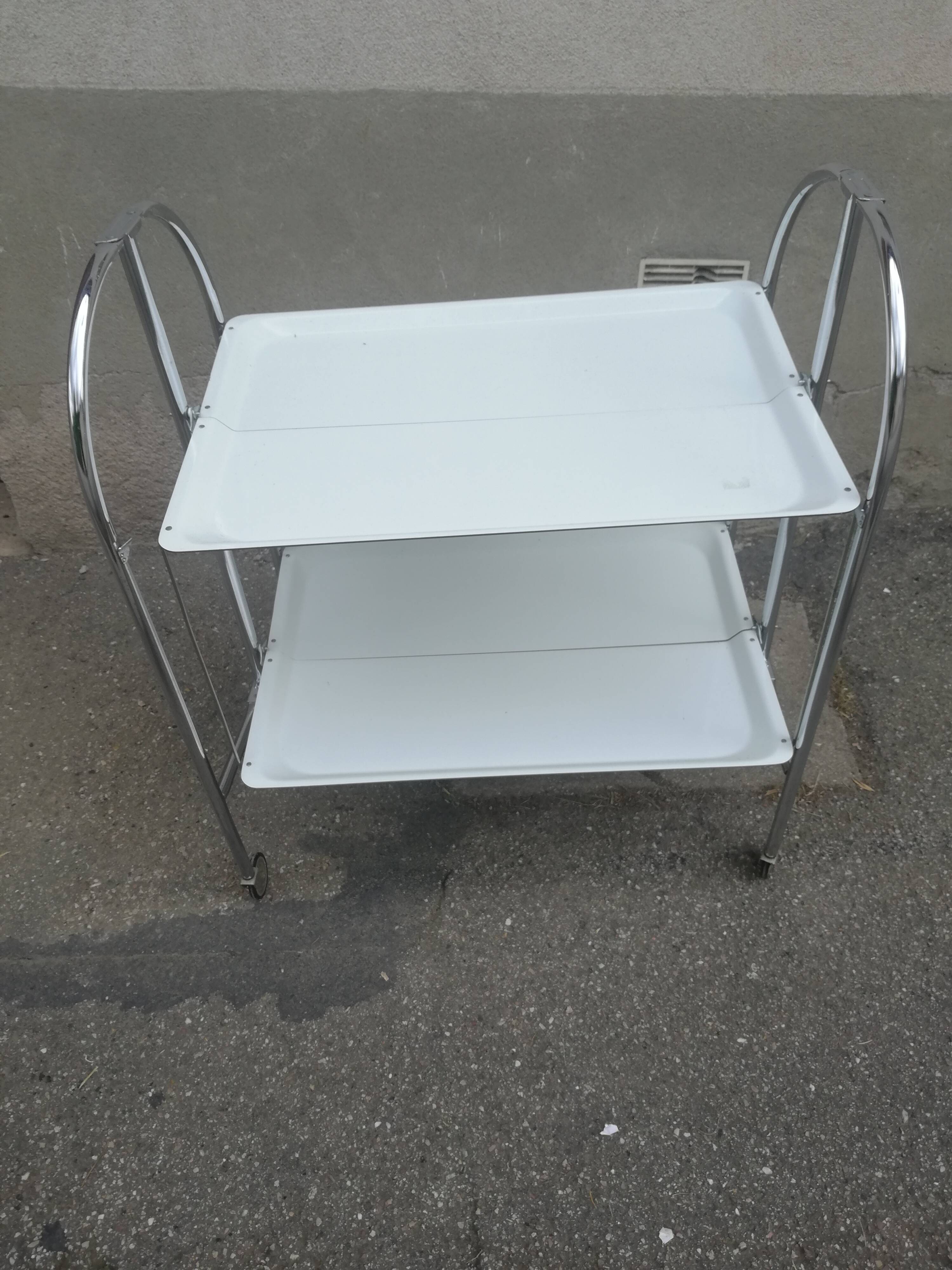 Desserte vintage pliante 2 plateaux