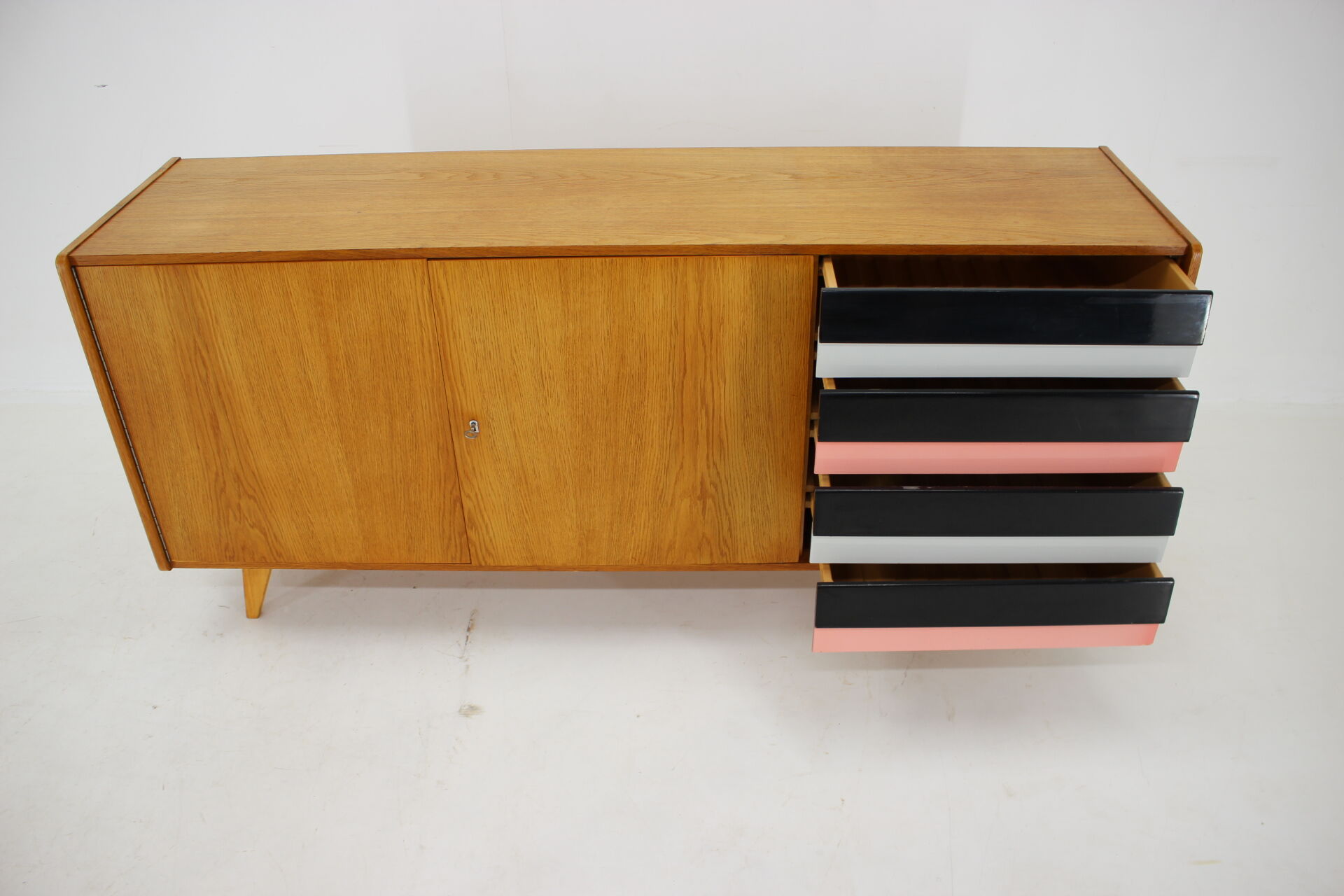 1960s Jiri Jiroutek Oak Sideboard, Czechoslovakia