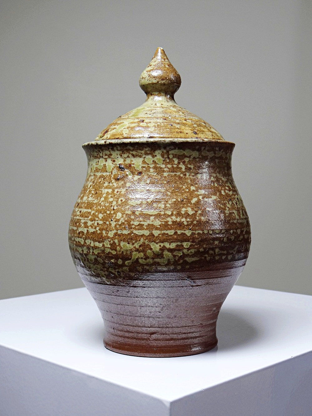 Boîte en grès pyrité émaillé chic et rustique vintage années 50-60